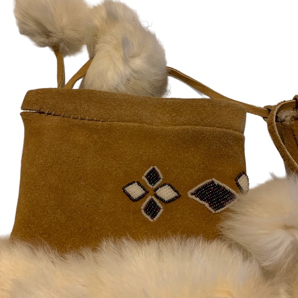 Inuit Kamiks. Size 7. Beads, pompoms, handmade, suede, rabbit - Picture 2 of 9